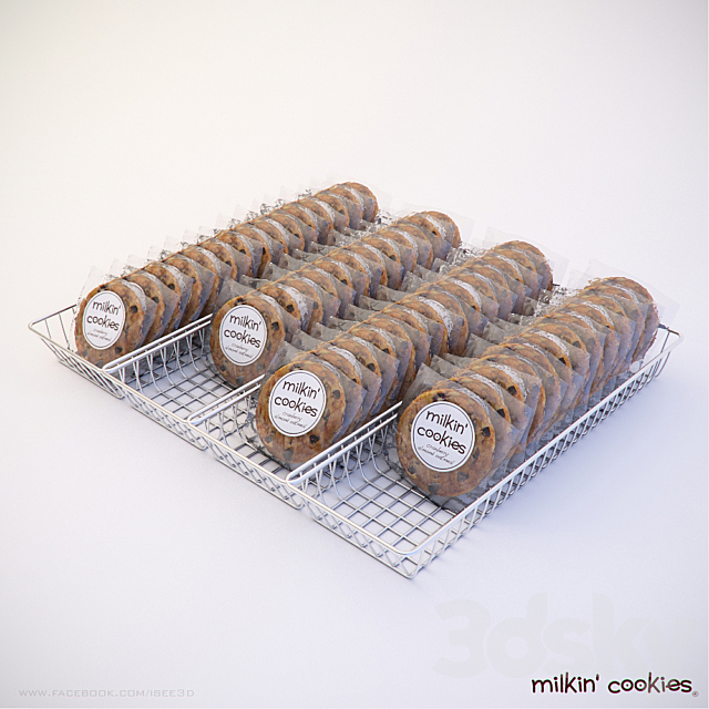 Milkin Cookies in basket 3DS Max Model - thumbnail 3