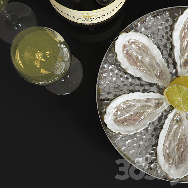 Moet & Chandon + oyster 3ds Max - thumbnail 2