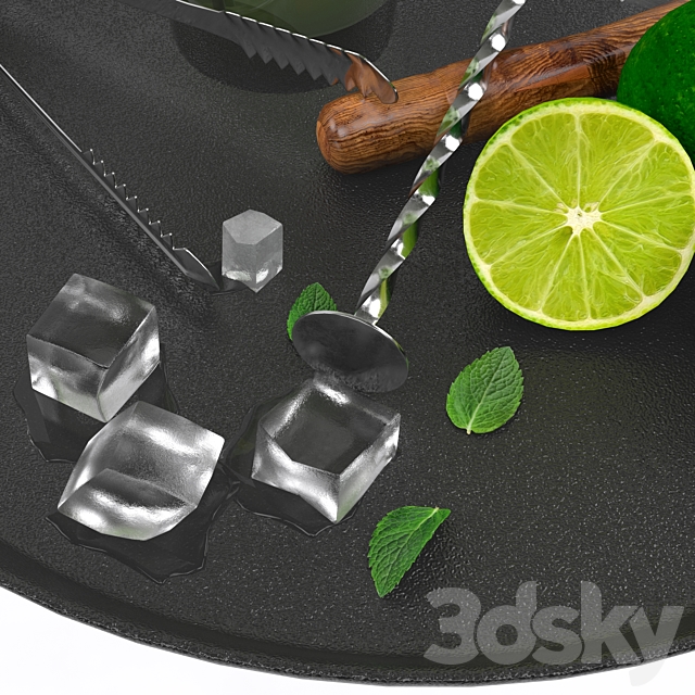 mojito cocktail set 3ds Max - thumbnail 2