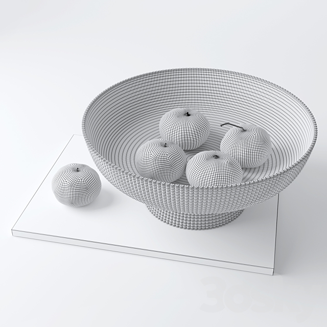 Navaris Glass Fruit Bowl 3ds Max - thumbnail 3