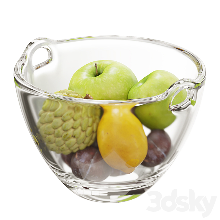 Ono fruit salad bowl set 03 3DS Max Model - thumbnail 1