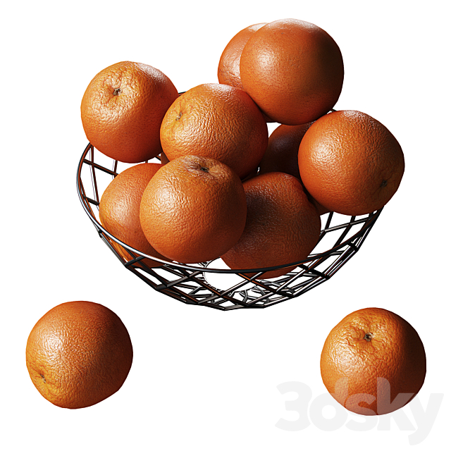 Oranges citrus fruits 3ds Max - thumbnail 1