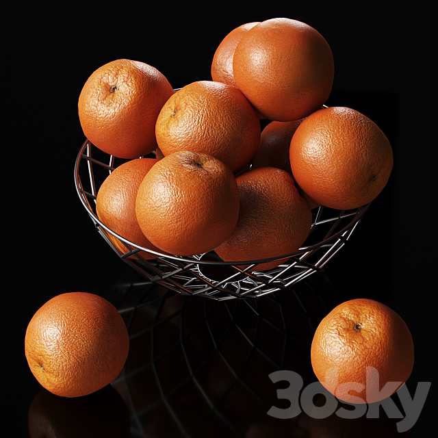 Oranges citrus fruits 3ds Max - thumbnail 2