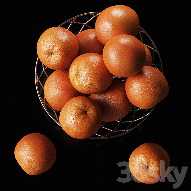 Oranges citrus fruits 3ds Max - thumbnail 3