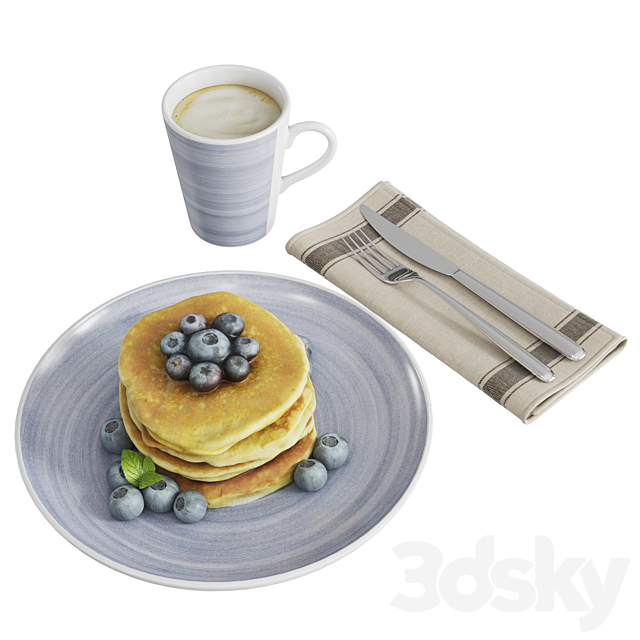 Pancakes breakfast 3DSMax File - thumbnail 1