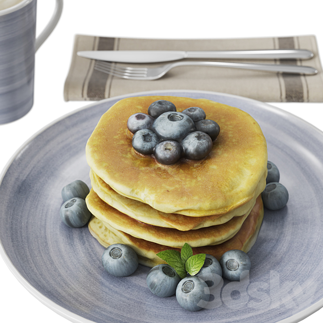 Pancakes breakfast 3DSMax File - thumbnail 2