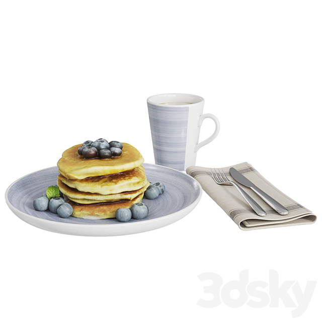 Pancakes breakfast 3DSMax File - thumbnail 3