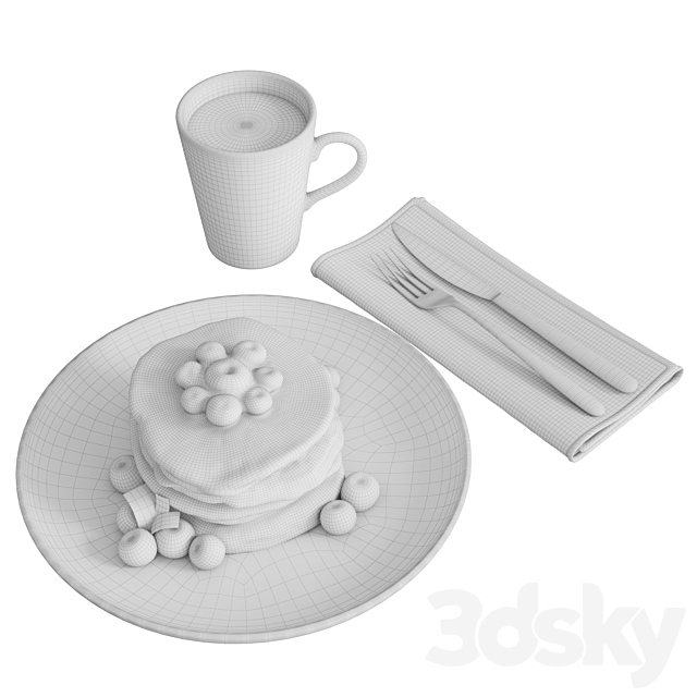 Pancakes breakfast 3DSMax File - thumbnail 5