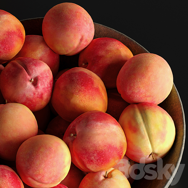 Peaches in a Ceramic Bowl 3DS Max Model - thumbnail 4