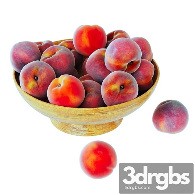 Peaches in a wooden vase 3dsmax Download - thumbnail 1