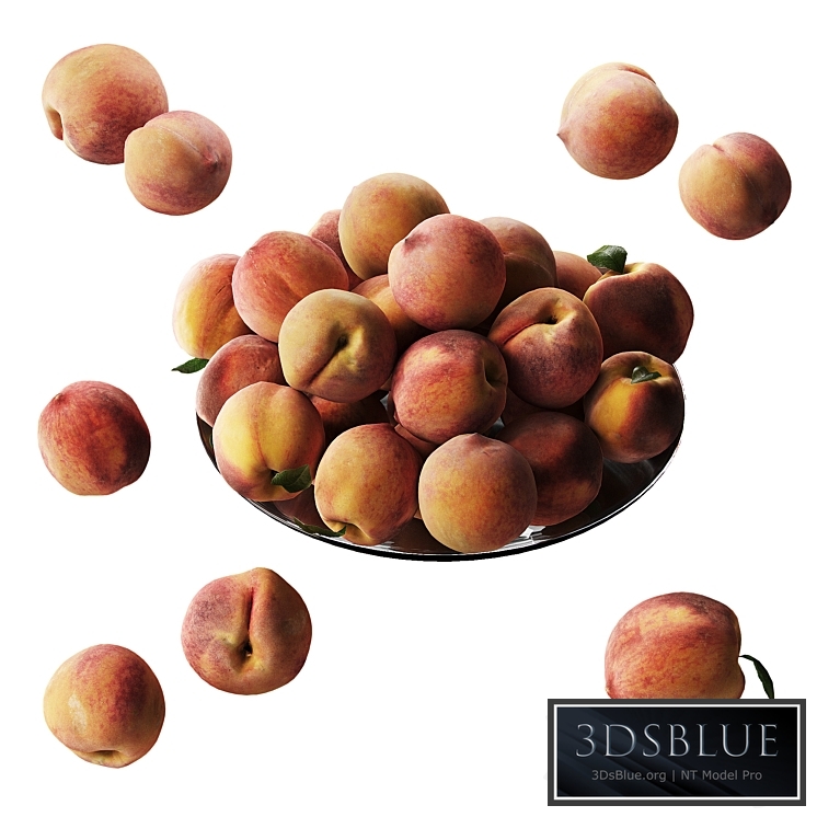 Peaches on a plate 3DS Max - thumbnail 3