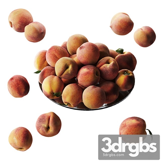 Peaches on a plate 3dsmax Download - thumbnail 1