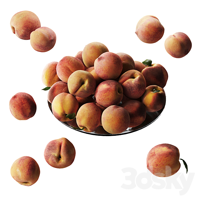 Peaches on a plate 3DSMax File - thumbnail 1