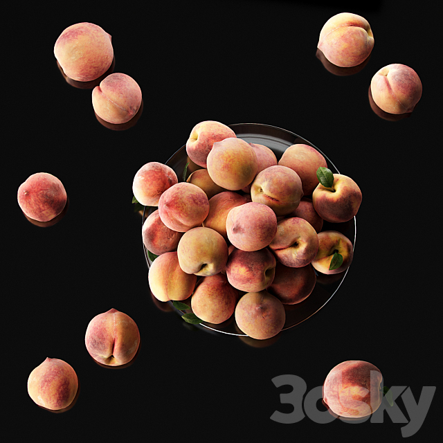 Peaches on a plate 3DSMax File - thumbnail 2