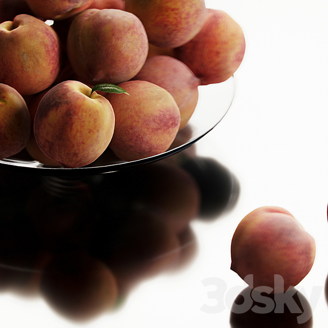 Peaches on a plate 3DSMax File - thumbnail 3