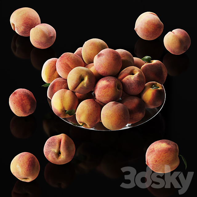 Peaches on a plate 3DSMax File - thumbnail 6