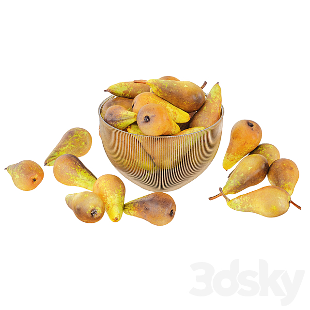 Pear Conference in Decorative Metal Vase 3DS Max Model - thumbnail 3