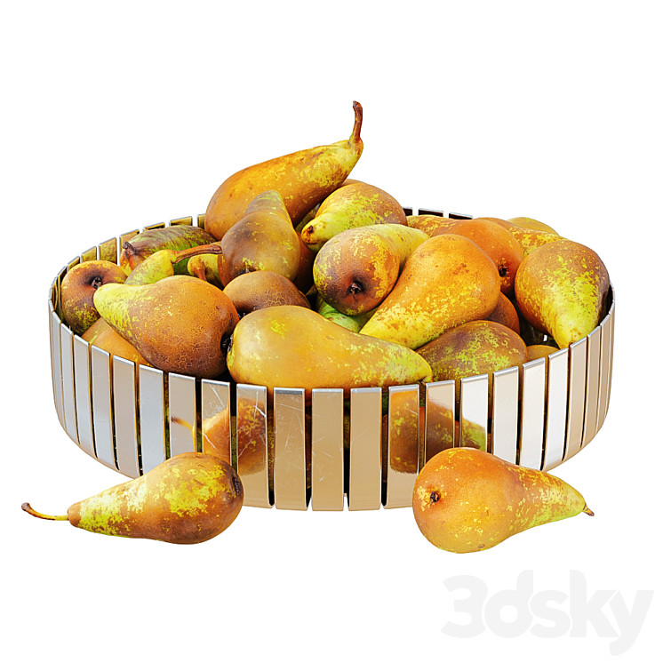 Pear conference in metal round vase 3DS Max - thumbnail 1