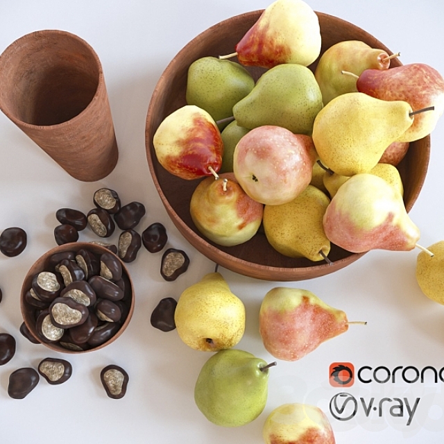 Pears and chestnuts 3DSMax File - thumbnail 1