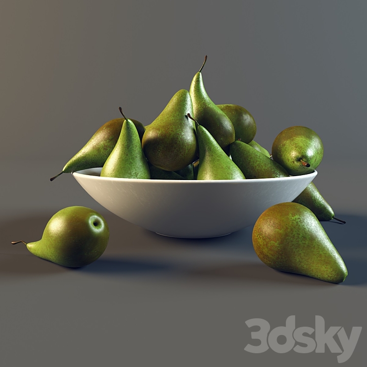 Pears in a plate 3DS Max - thumbnail 1