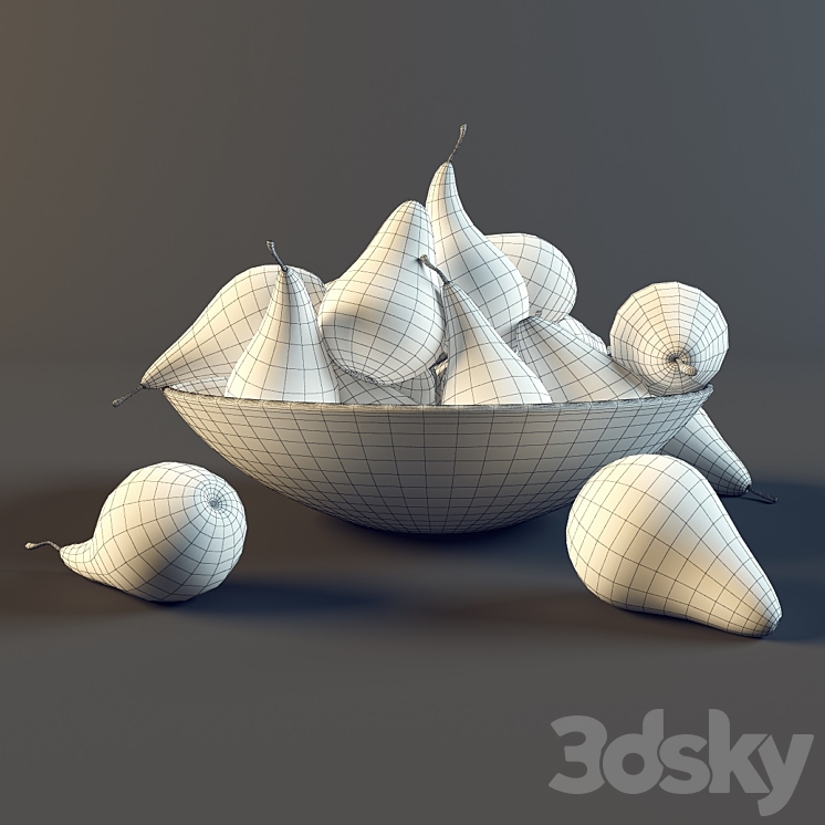 Pears in a plate 3DS Max - thumbnail 2