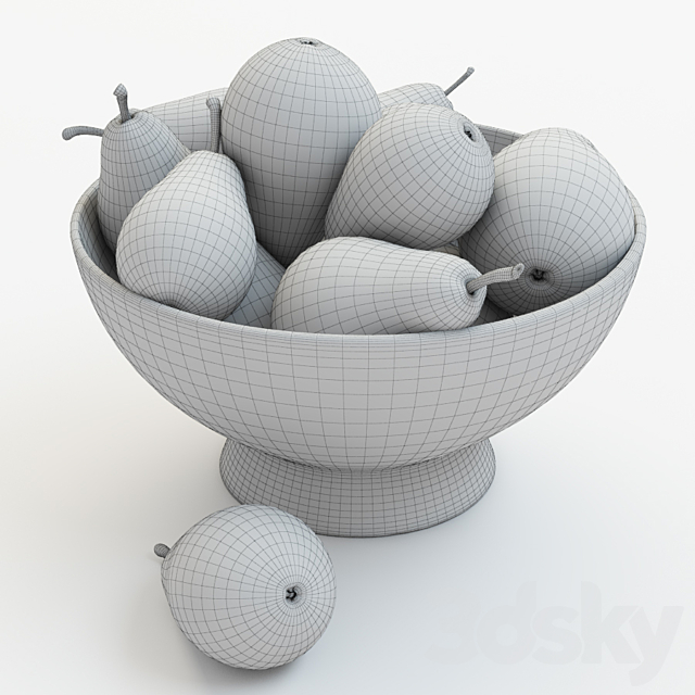 Pears in the vase 3ds Max - thumbnail 3