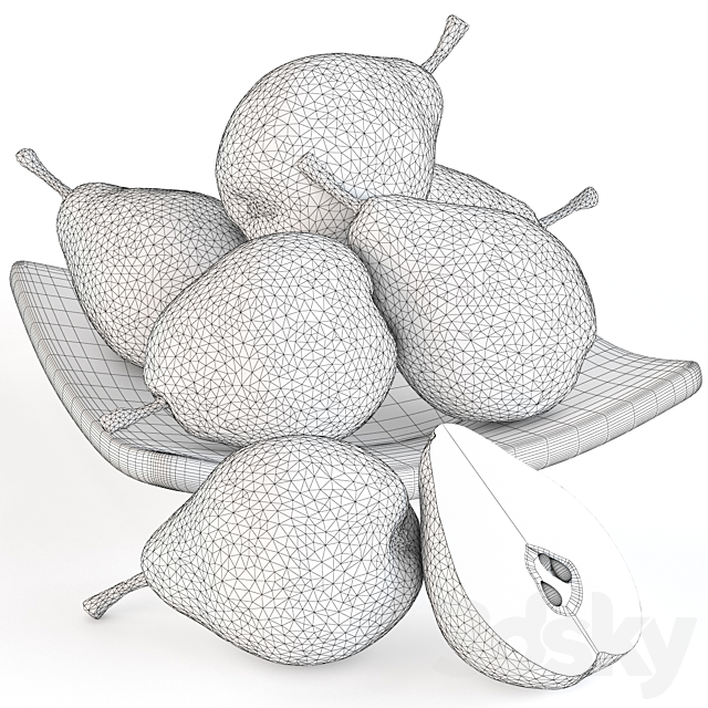 Pears (set-2) 3DS Max Model - thumbnail 4