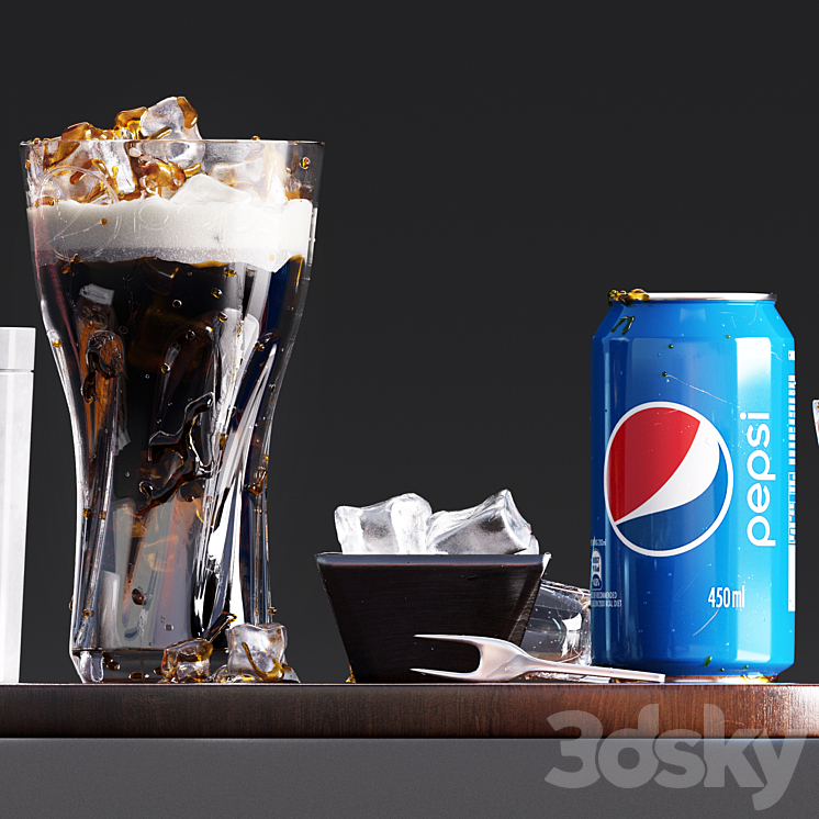 Pepsi set with french fries 3DS Max - thumbnail 1