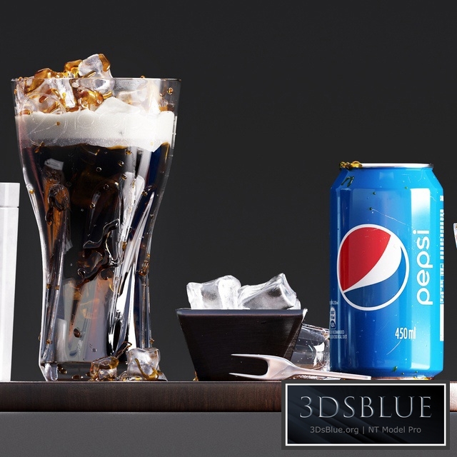 Pepsi set with french fries 3DS Max - thumbnail 3