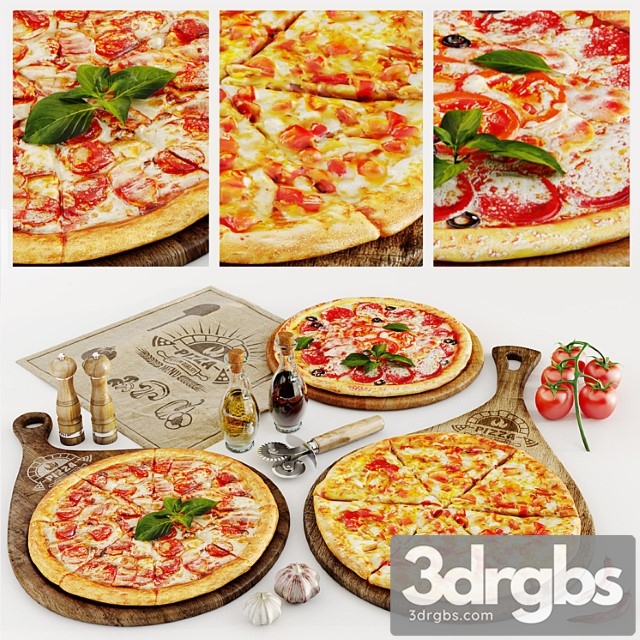 Pizza Set 3dsmax Download - thumbnail 1