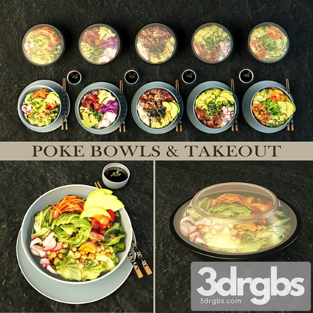 Pokebowl and takeout 3dsmax Download - thumbnail 1