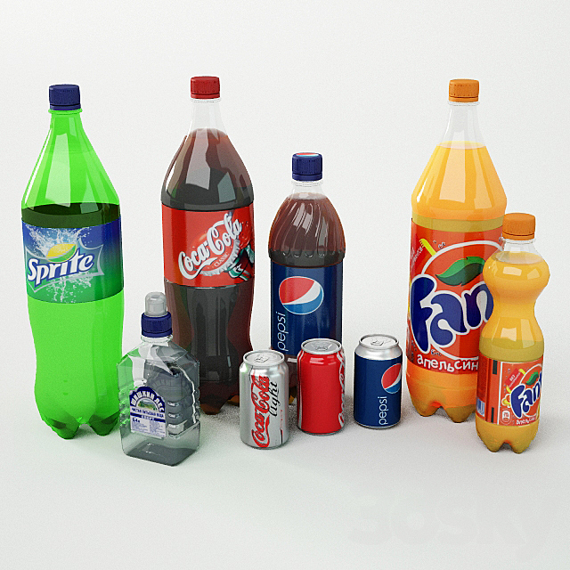 Popular Drink Set 3DS Max Model - thumbnail 1