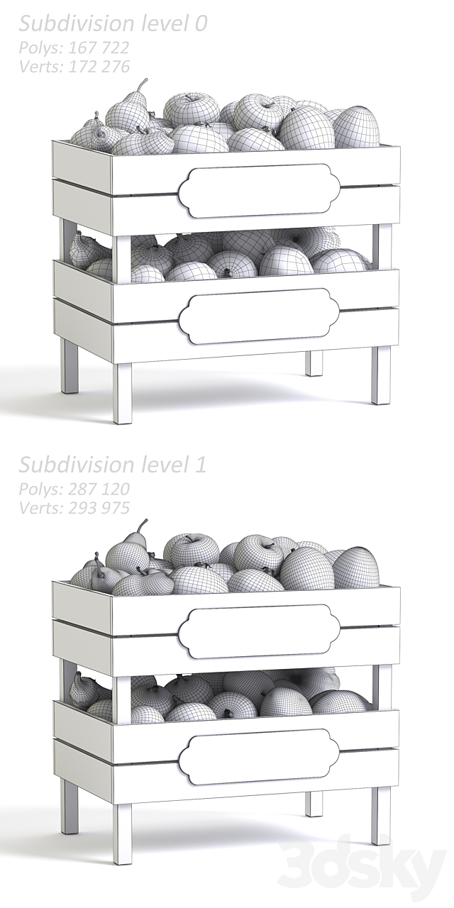 Pottery Barn Stackable Fruit and Vegetable Crates 3DSMax File - thumbnail 3