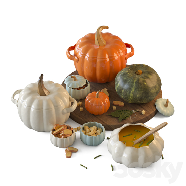 Pumpkin set 3ds Max - thumbnail 1