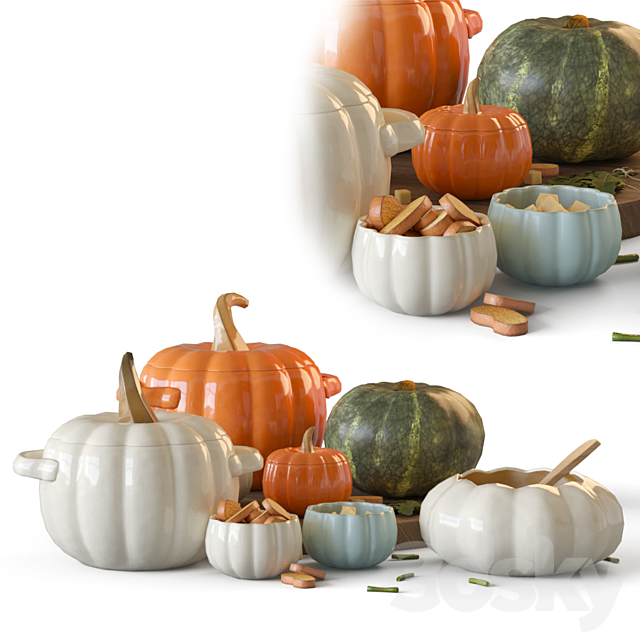 Pumpkin set 3ds Max - thumbnail 2