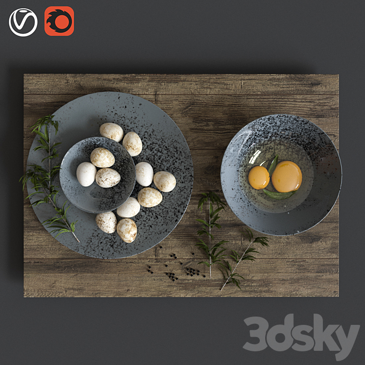 quail eggs 3DS Max - thumbnail 1