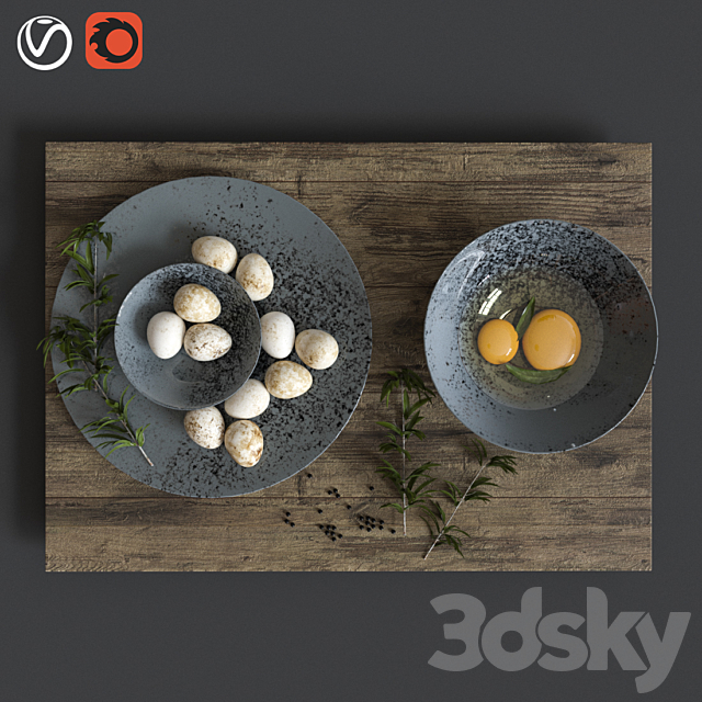 quail eggs 3DSMax File - thumbnail 1