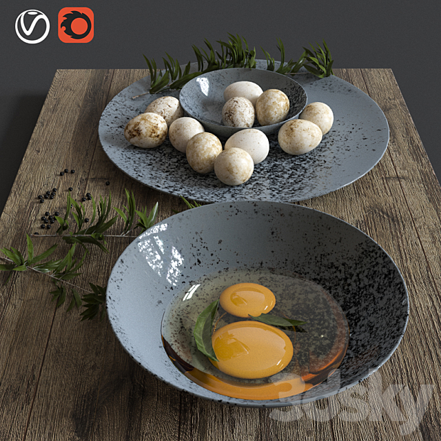 quail eggs 3DSMax File - thumbnail 3