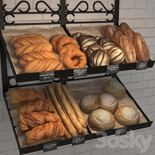 Rack with bread 3DSMax File - thumbnail 1