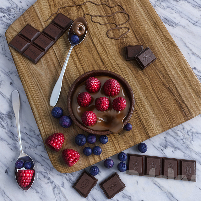 Raspberry and chocolate 3DS Max Model - thumbnail 2