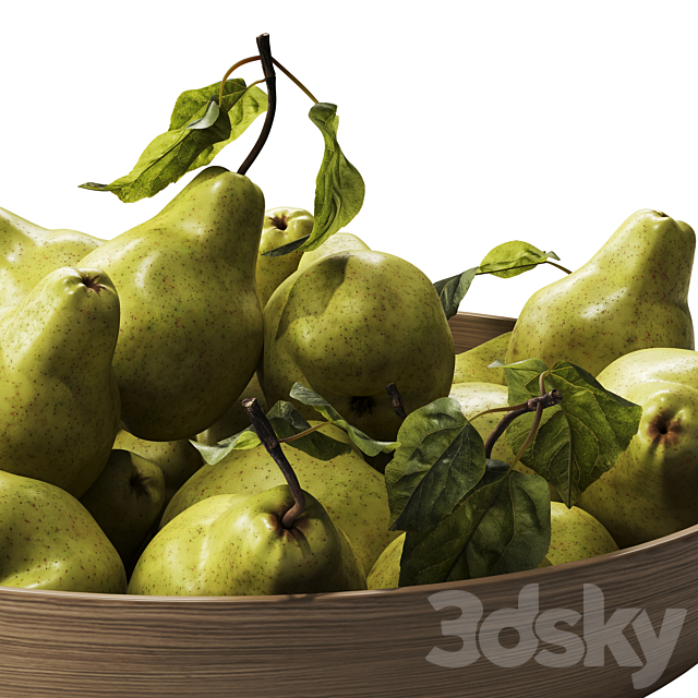 Realistic pears with leaves 3ds Max - thumbnail 2