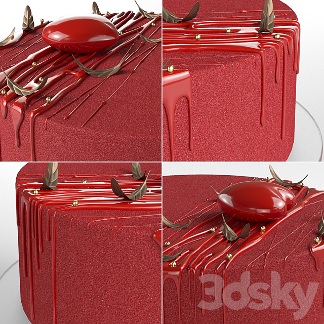 Red Cake 3DS Max Model - thumbnail 2