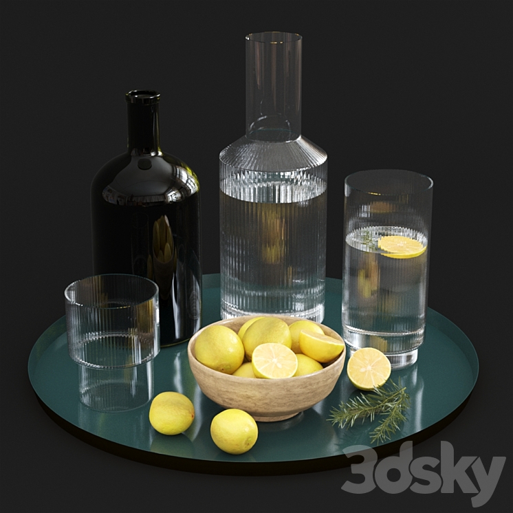 Ripple Glasses Tray 3DS Max - thumbnail 2