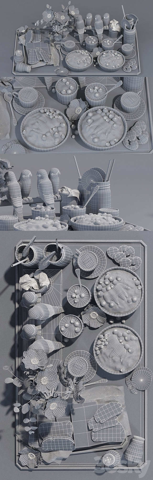 Romantic breakfast for two 3ds Max - thumbnail 3