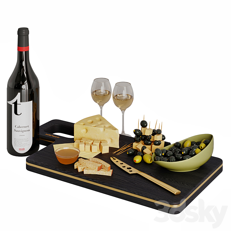 Salt&Pepper Wine decor set 3 3DS Max Model - thumbnail 1