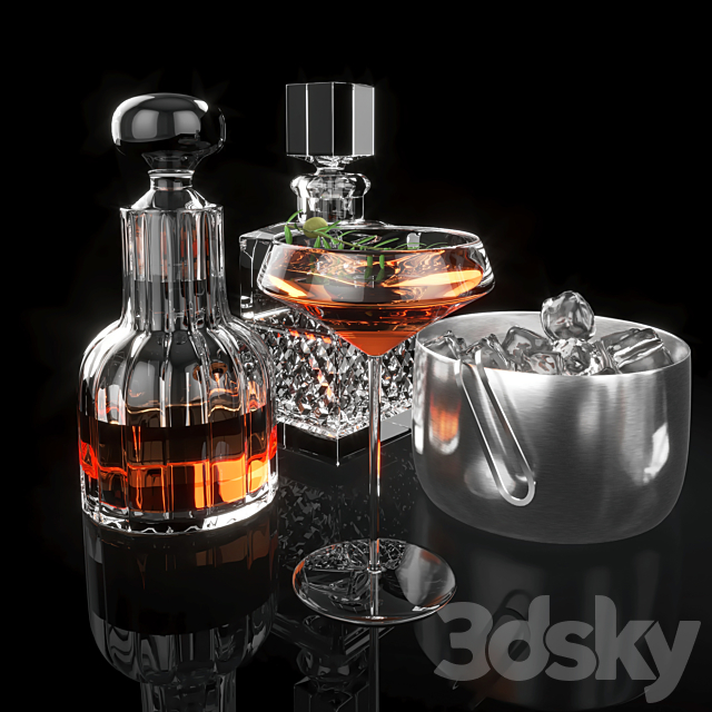 sebastian decanter whiskey set 3DSMax File - thumbnail 2