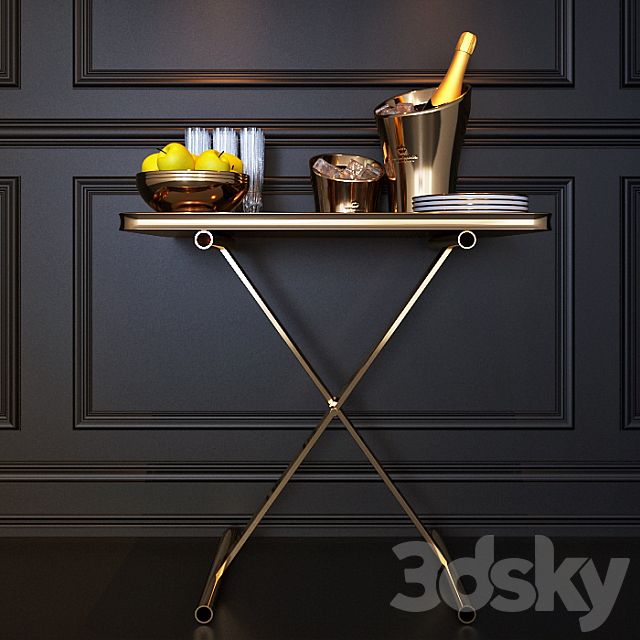 Serving trolley _ dinner wagon 3DSMax File - thumbnail 2