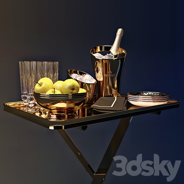 Serving trolley _ dinner wagon 3DSMax File - thumbnail 3