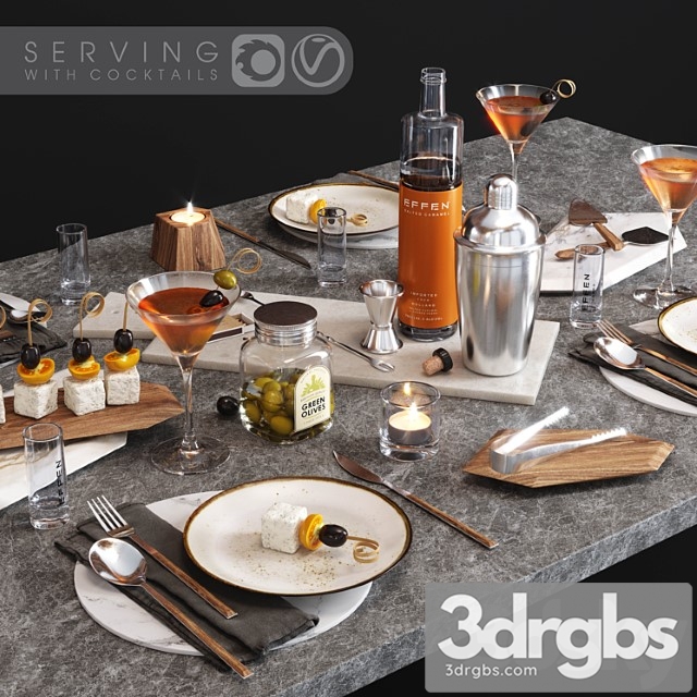 Serving with cocktails 3dsmax Download - thumbnail 1