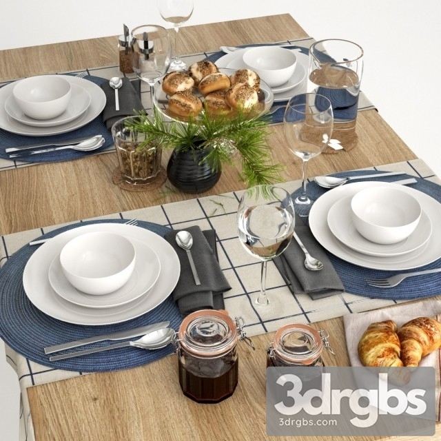 Serving With Croissants 3dsmax Download - thumbnail 1